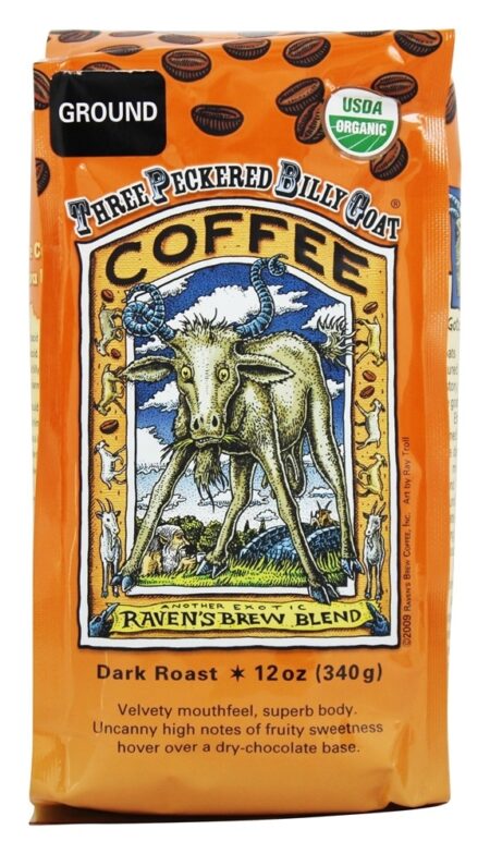 Três Pica-pau Cassetete Cabra Orgânico Terreno Café - 12 oz. Raven's Brew Coffee