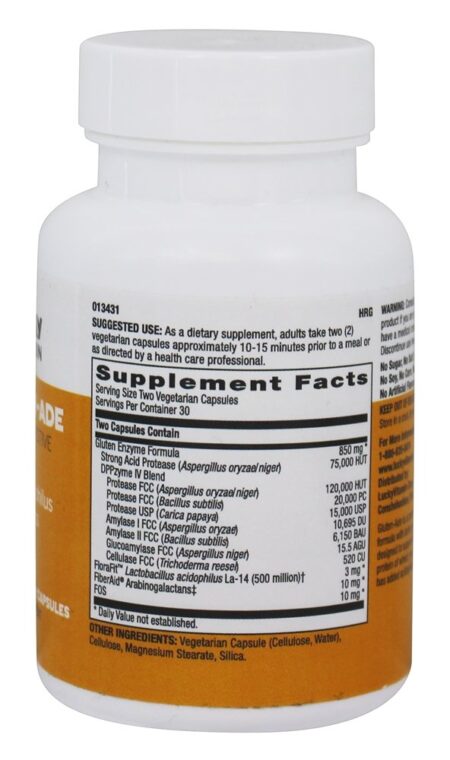 Enzimas Digestivas de Glúten-Ade com Acidófilos e Prebióticos - Cápsulas vegetarianas 60 LuckyVitamin - Image 2