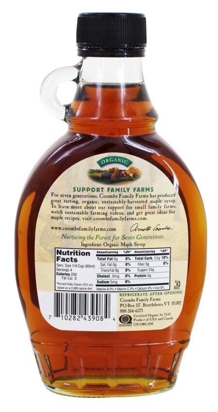 Xarope de Bordo Orgânico Grau A - 8 fl. oz. Coombs Family Farms - Image 2