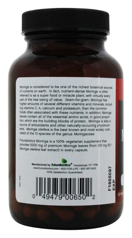 Moringa Super Comida 5000 mg. - Cápsulas vegetarianas 60 Futurebiotics - Image 3