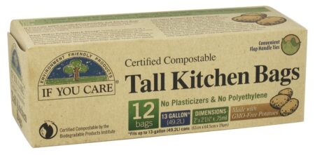 Sacos de cozinha altos compostáveis certificados - 12 Malas If You Care