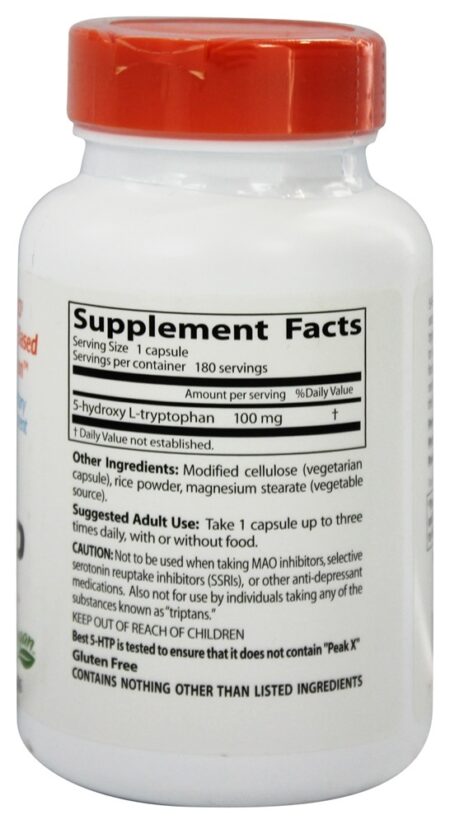 5-HTP para um sono saudável 100 mg . - Cápsulas vegetarianas 180 Doctor's Best - Image 2