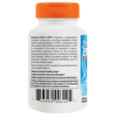 5-HTP para um sono saudável 100 mg . - Cápsulas vegetarianas 180 Doctor's Best - Image 3