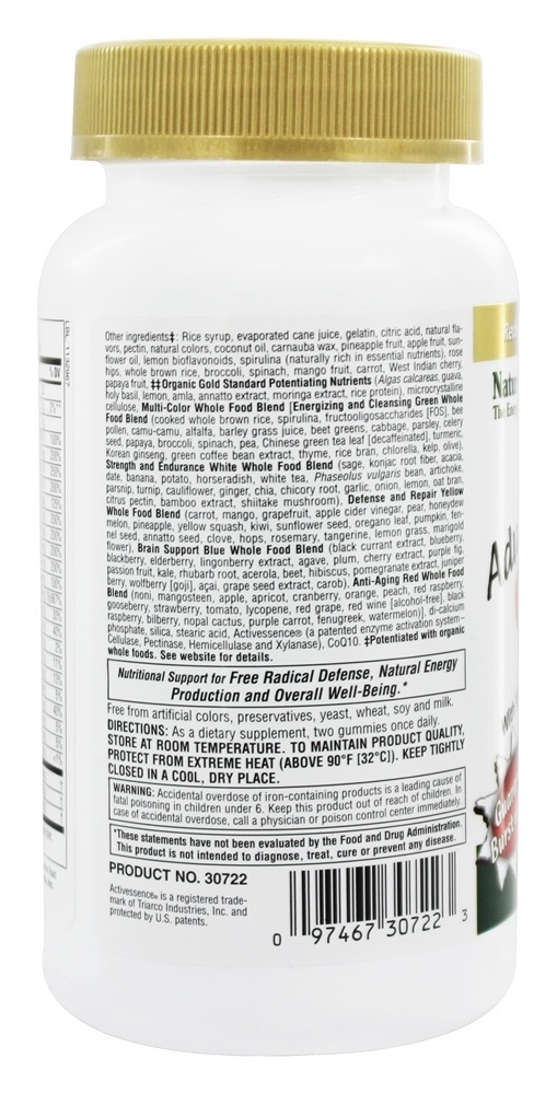 Source of Life Adult Gold Gummies Multivitamínico Para Adultos Sabor Laranja Uva & Cereja - 60 Gummies Natures Plus - Imagem 3
