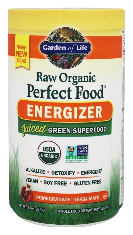 Cru Orgânico Perfeito Comida Energizer Romã- Yerba Companheiro - 9.8 oz. Garden of Life
