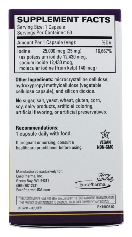 Terry Naturalmente Tri-Iodo 25 mg. - Cápsulas 60 EuroPharma - Image 2