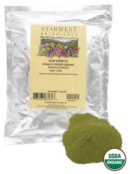 Pó De Espinafre Em Massa Orgânico - 1 lb. Starwest Botanicals