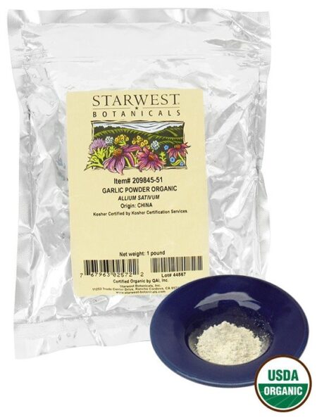 Bulk alho em pó orgânico - 1 lb. Starwest Botanicals