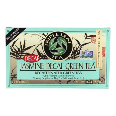 Chá verde de jasmim descafeinado - 20 Saquinhos de Chá Triple Leaf Tea