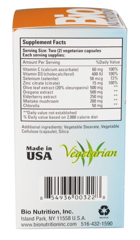 Oliva Folha & Orégano Imune Sistema Apoiar - Cápsulas vegetarianas 60 Bio Nutrition - Image 2