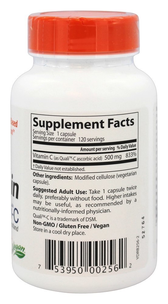 Vitamina C com Quali C 500 mg. - Cápsulas vegetarianas 120 Doctor's Best - Imagem 2