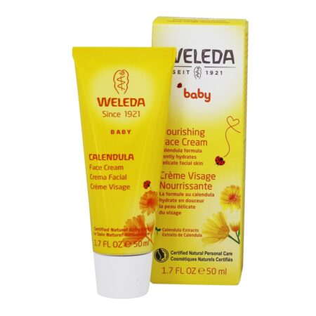 Extratos de Calêndula Creme para o Rosto Nutritivo para o Bebê - 1.7 fl. oz. Weleda