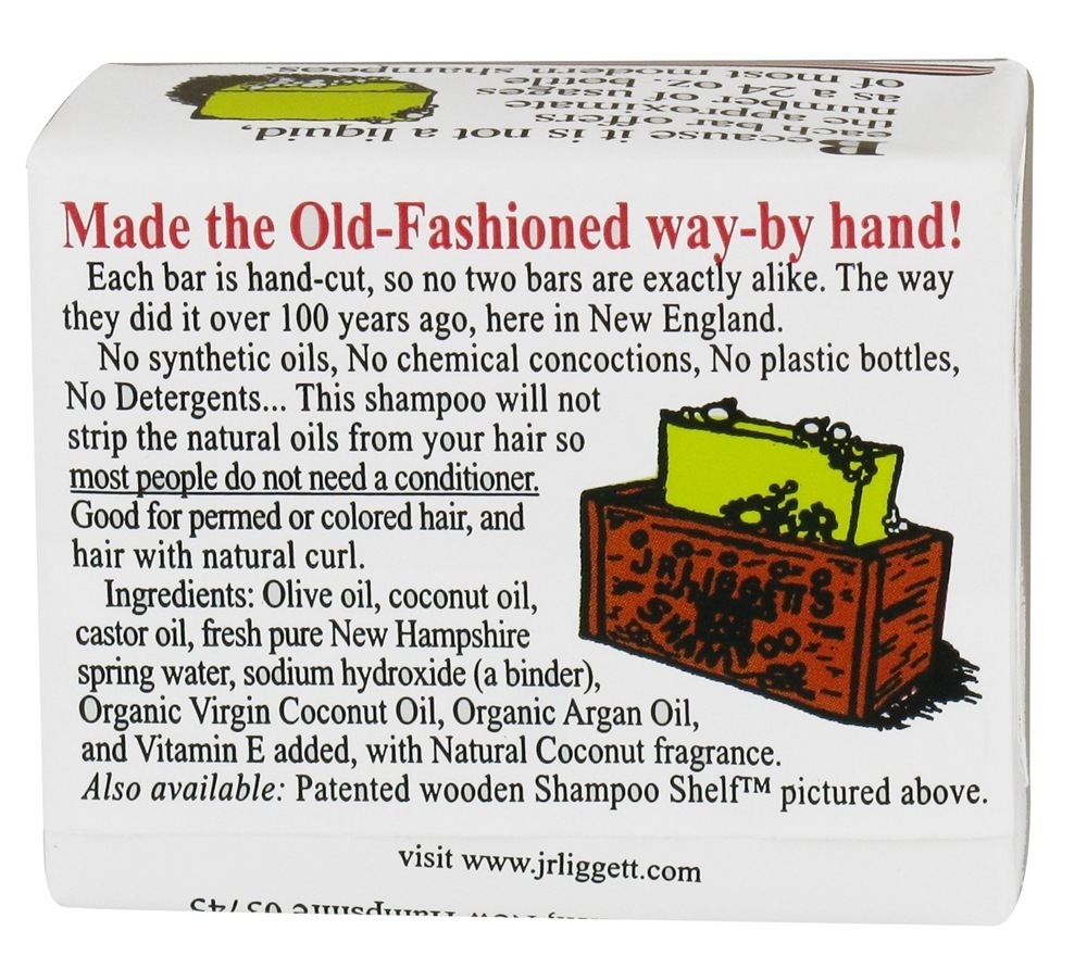 Velho-Moda Xampu Bar Virgem Coco & Argan óleo - 3.5 oz. JR Liggett's - Imagem 2