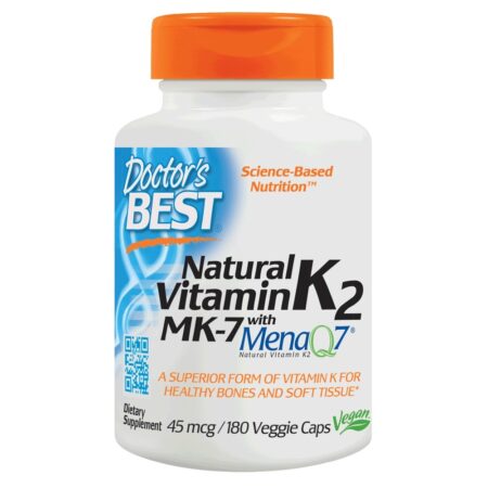 Vitamina K2 MK7 Natural com MenaQ7 45 mcg. - Cápsulas vegetarianas 180 Doctor's Best