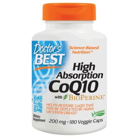 CoQ10 de Alta Absorção com BioPerina 200 mg. - Cápsulas vegetarianas 180 Doctor's Best