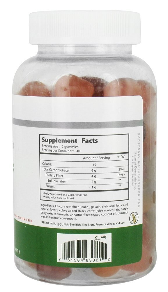 Fibra Gomosa Adulta DX - 80 Gummies Natural Dynamix - Imagem 2