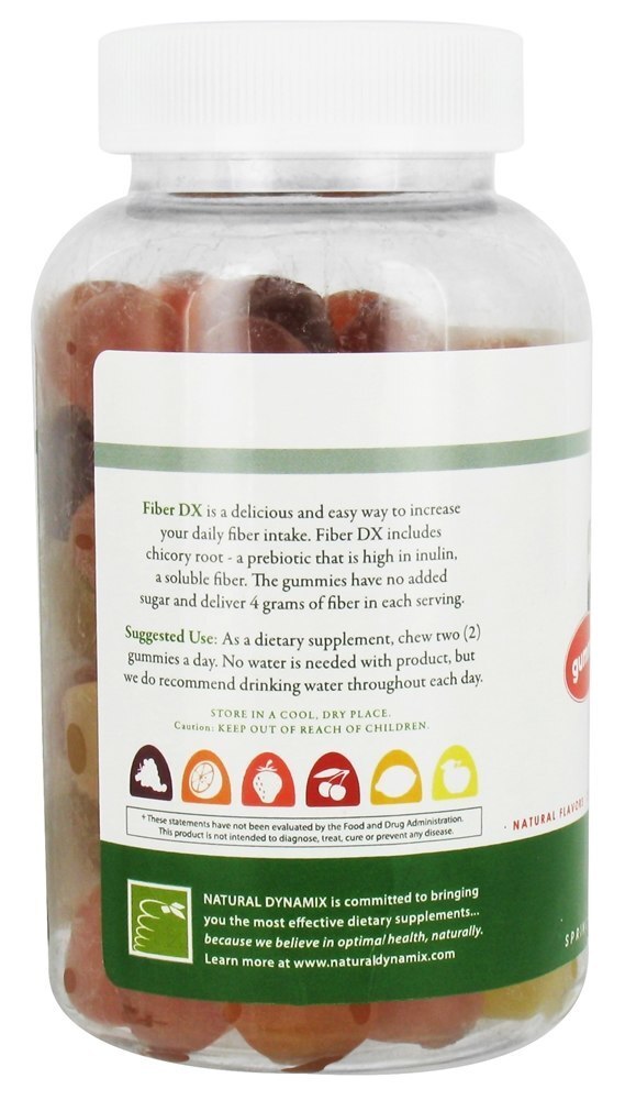 Fibra Gomosa Adulta DX - 80 Gummies Natural Dynamix - Imagem 3