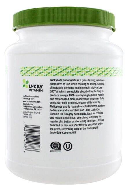 Óleo de coco orgânico por LuckyVitamin - 54 fl. oz. LuckyEats - Image 3