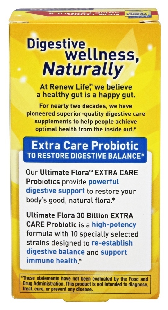 Ultimate Flora Probiótico Cuidado Extra 30 Bilhões de UFC - Cápsulas 30 Renew Life - Imagem 3