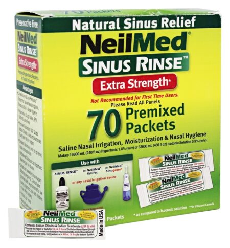 Enxaguadura Sinus Extra Força - Pacotes NeilMed Pharmaceuticals misturados 70 NeilMed Pharmaceuticals