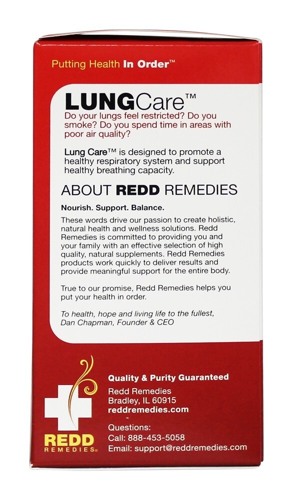 Lung Care para a função pulmonar saudável - Cápsulas vegetarianas 80 Redd Remedies - Imagem 3