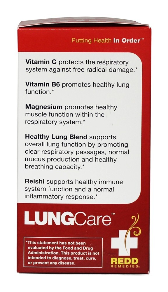 Lung Care para a função pulmonar saudável - Cápsulas vegetarianas 80 Redd Remedies - Imagem 4