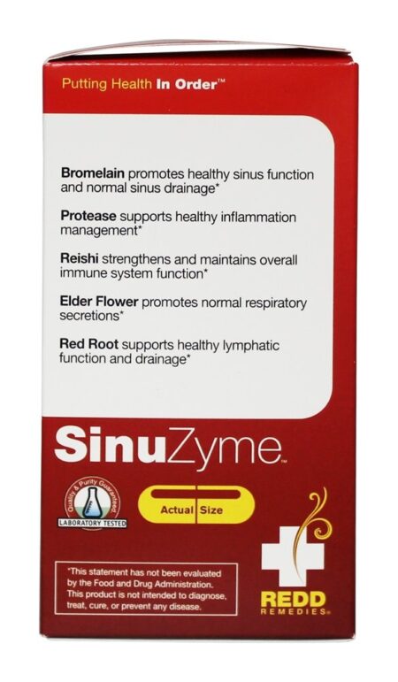 SinuZyme Immune Support - Cápsulas vegetarianas 40 Redd Remedies - Image 4