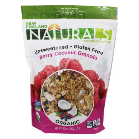 Orgânico Glúten-Livre Unsweetened Granola Baga Coco - 12 oz. New England Naturals