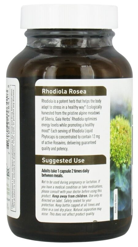 Phyto-Caps de Rhodiola Rosea - Cápsulas vegetarianas 120 Gaia Herbs - Image 3