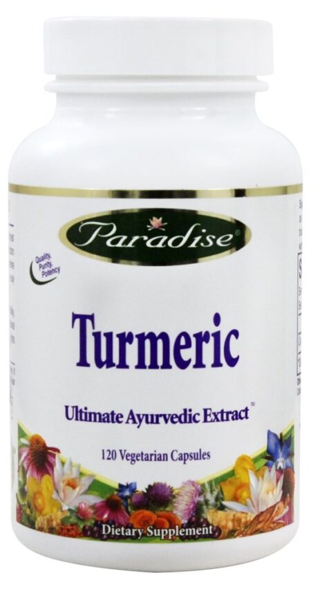 Extrato Ayurvedic final da cúrcuma - Cápsulas vegetarianas 120 Paradise Herbs