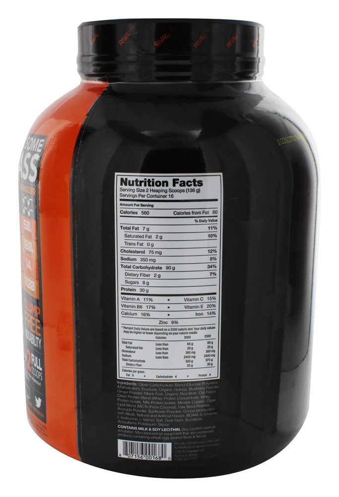 Limpar Gainer Músculo e Peso Melhorar Proteína Pó Chocolate Falsificar - 5 lbs. Rivalus - Imagem 2