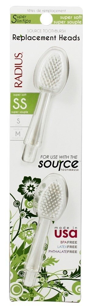 Cabeças de substituição de escova de dentes de fonte Super Soft - Pacote 2 Radius