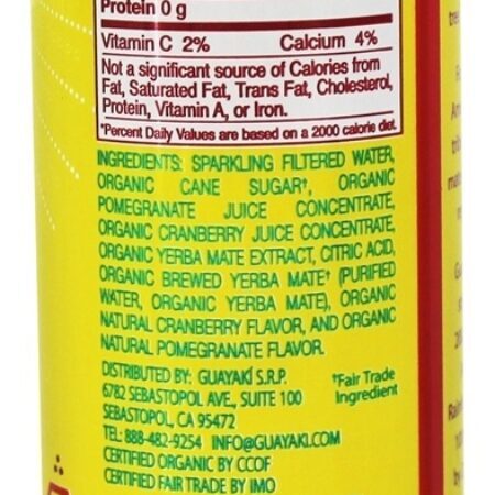Orgânico Yerba Companheiro Espumante Oxicoco Romã - 12 fl. oz. Guayaki - Imagem 2