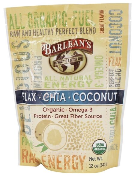 Linhaça-Chia-Coco Orgânicos - 12 oz. Barlean's