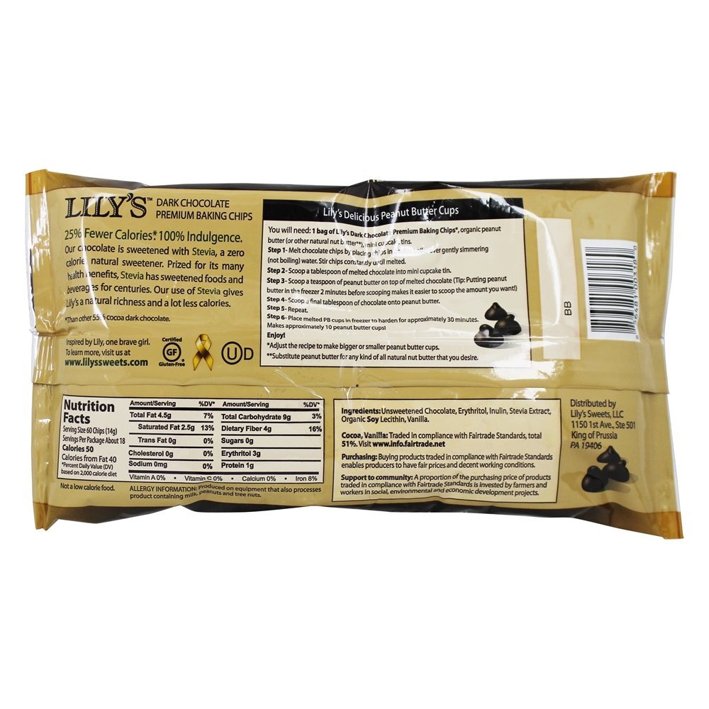 Chips de chocolate escuro 55 % Chocolate escuro de cacau - 9 oz. Lily's - Imagem 3