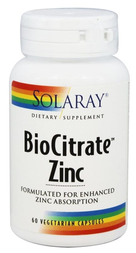 Zinco BioCitrato - Cápsulas vegetarianas 60 Solaray