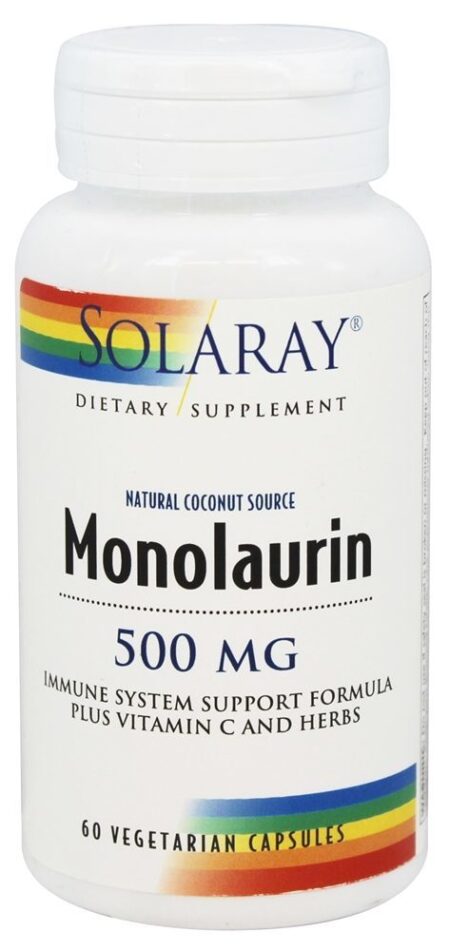 Fonte de coco natural de monolaurina 500 mg. - Cápsulas vegetarianas 60 Solaray