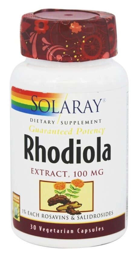 Potência Garantida de Extrato de Rhodiola 100 mg. - Cápsulas vegetarianas 30 Solaray