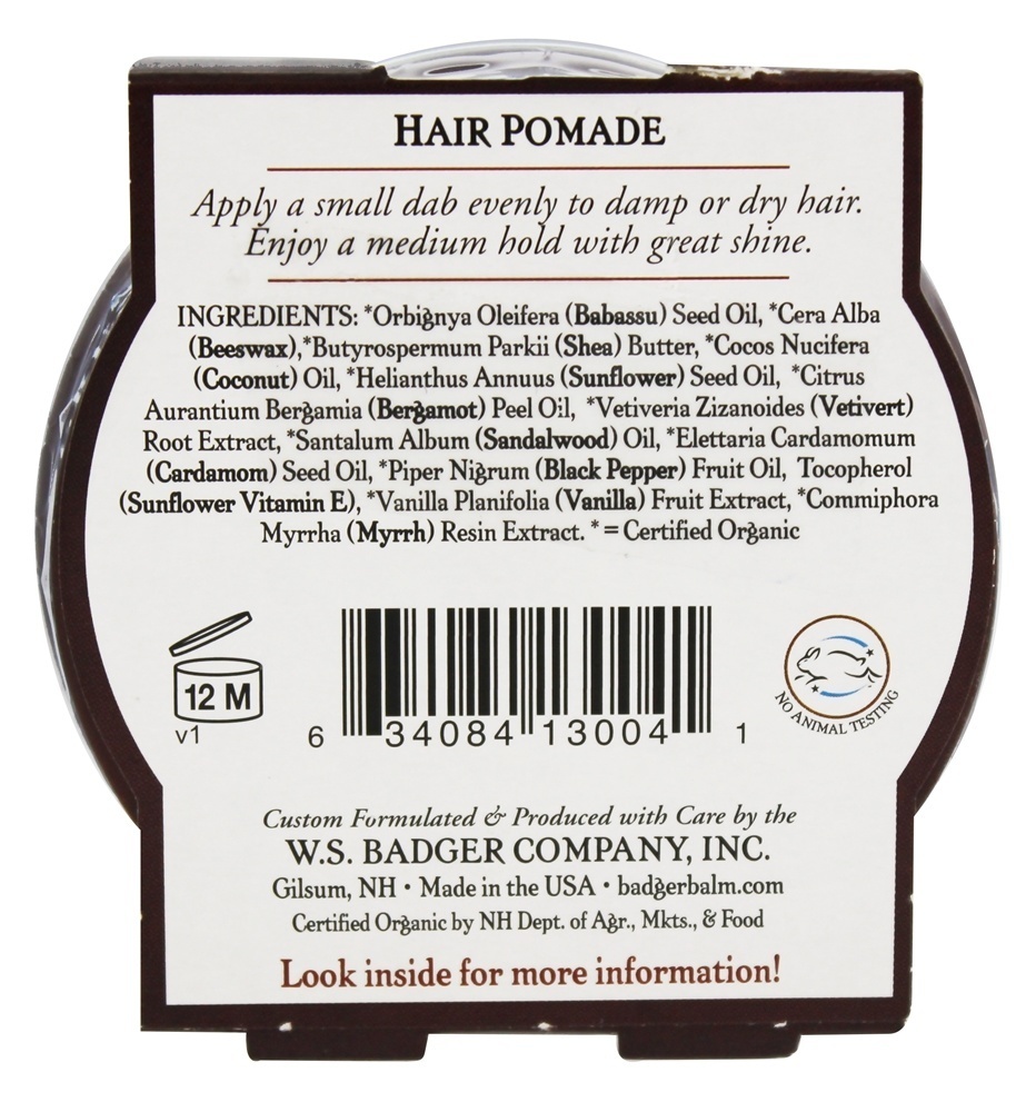 Pomada de cabelo de cuidado de homem - 2 oz. Badger - Imagem 2