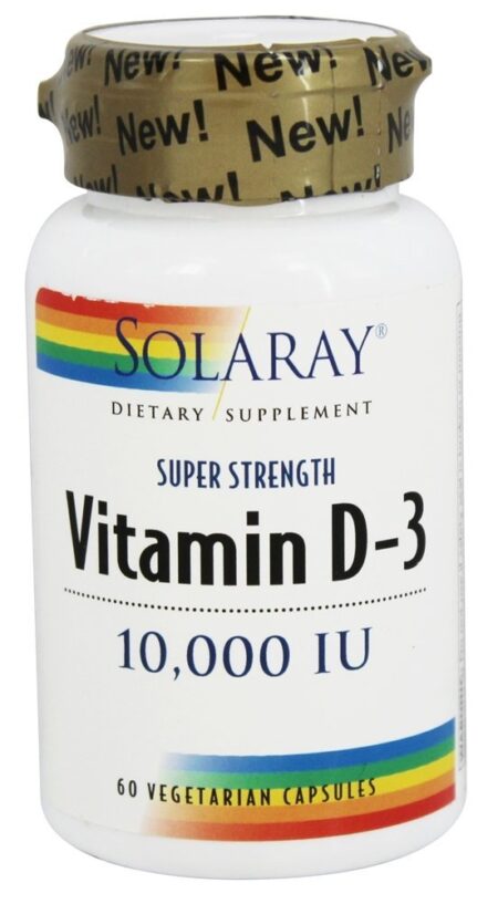 Vitamina D3 Super Força 10000 IU - Cápsulas vegetarianas 60 Solaray