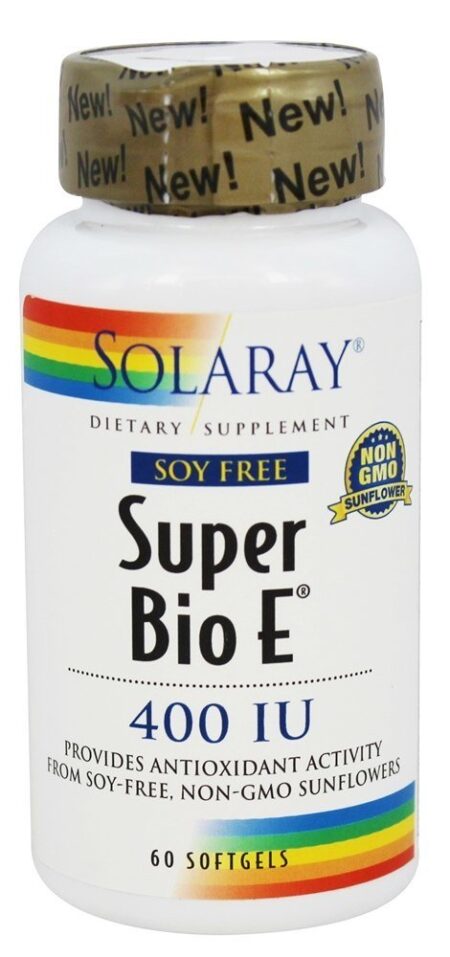 Super Bio E Sem Soja 400 UI - 60 Softgels Solaray