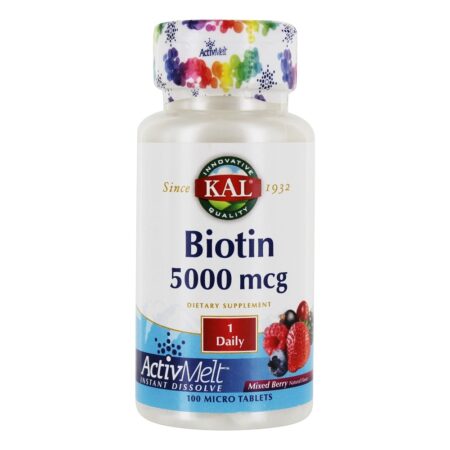 Biotina Misturada Berry 5000 mcg. - 100 Micro Tablets Kal