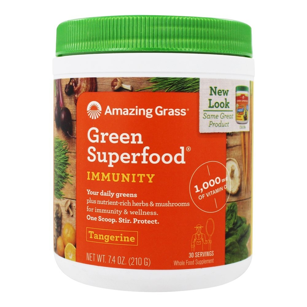 Verde SuperAlimentos Imunidade Defesa Bebida Em Pó Tangerina - 7.4 oz. Amazing Grass