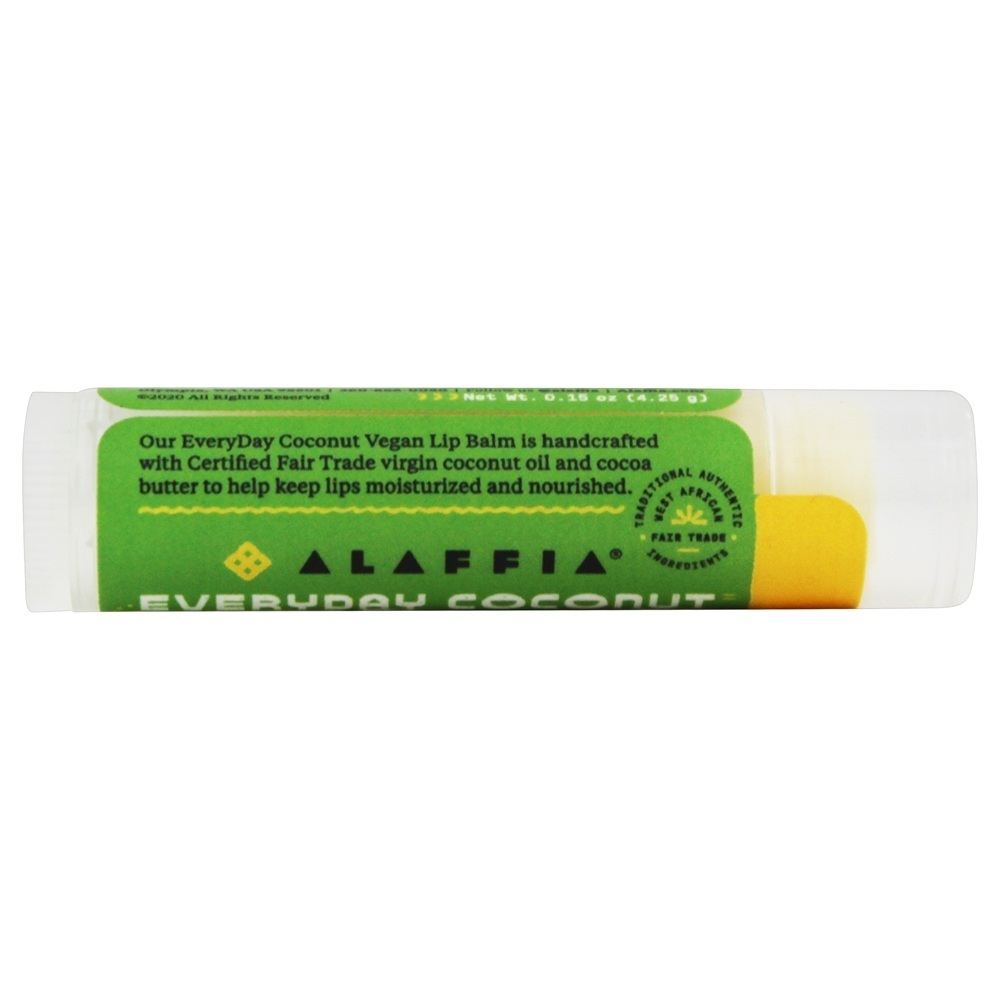 Everyday Coconut Vegan Lip Balm Purely Coconut - 0.15 oz. Alaffia - Imagem 4
