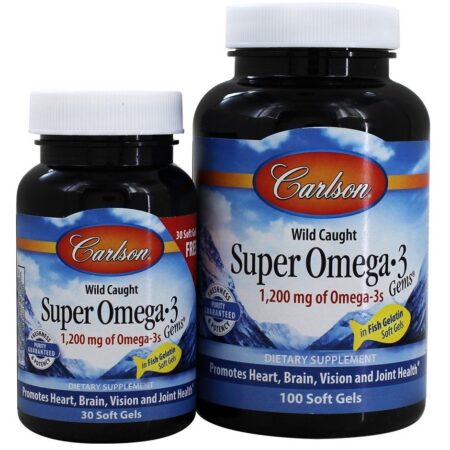 Super Omega-3 Cápsulas de Gelatina de Peixe 1200 mg. – 130 Softgels Carlson Labs — foto 1