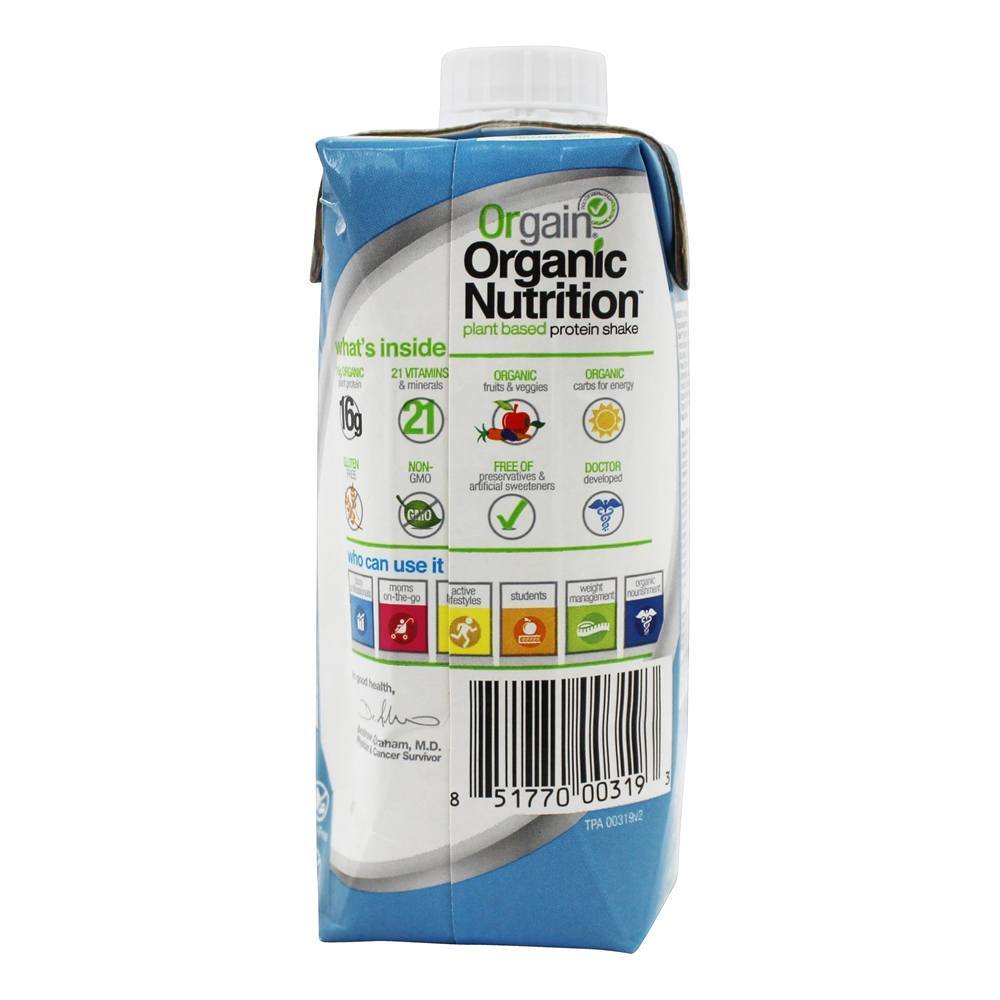 Vegan Pronto Para Beber Completar Proteína Tremer Alisar Chocolate - Pacote 12 Orgain - Imagem 6