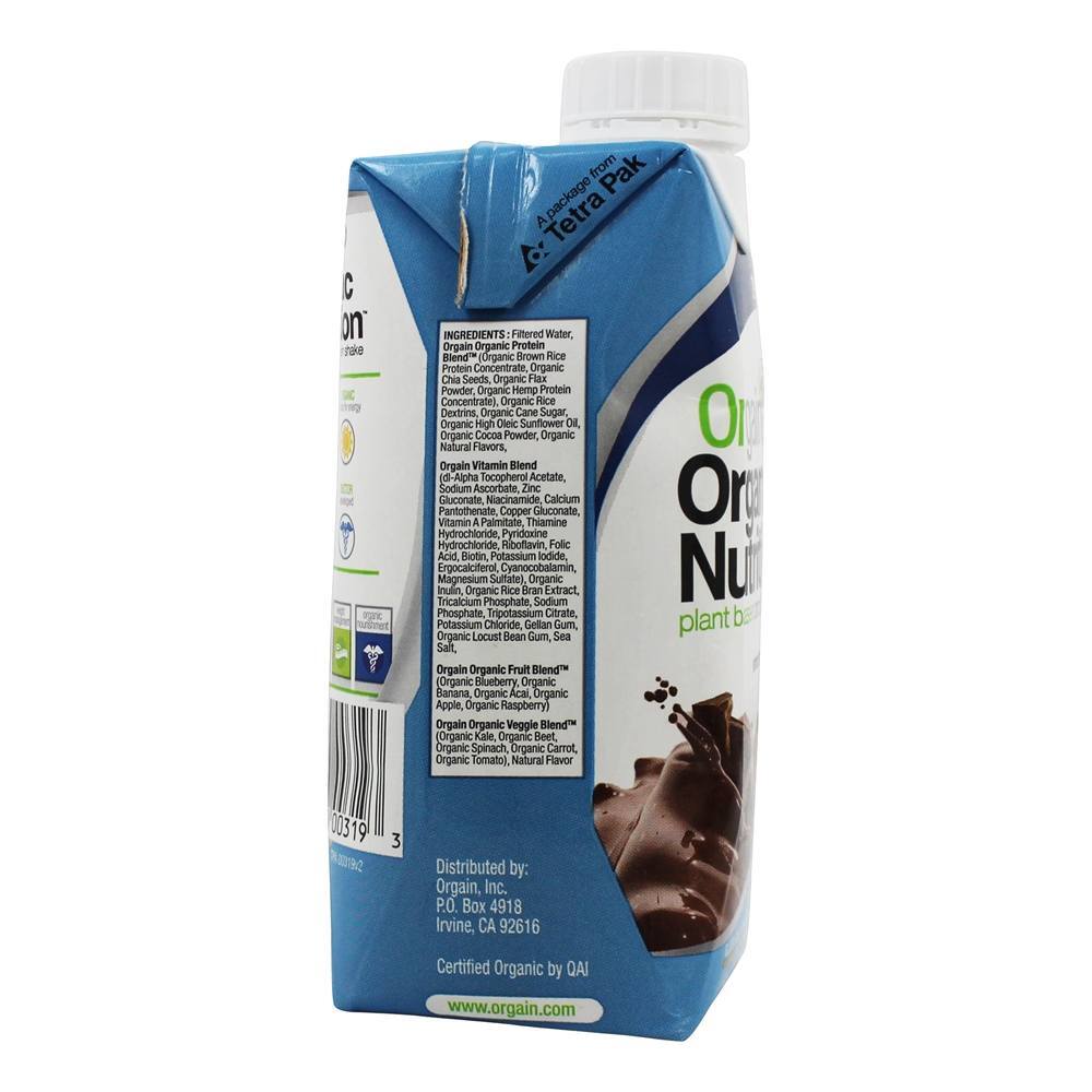 Vegan Pronto Para Beber Completar Proteína Tremer Alisar Chocolate - Pacote 12 Orgain - Imagem 7
