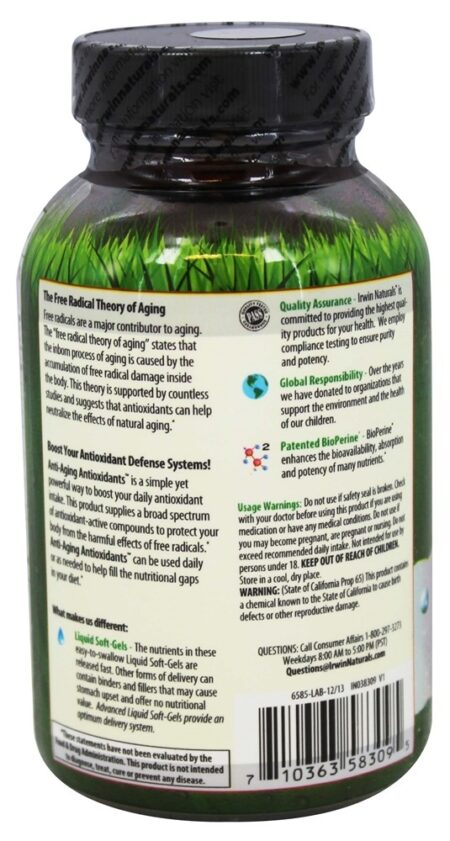 Antioxidantes Antienvelhecimento - 60 Softgels Irwin Naturals - Image 3