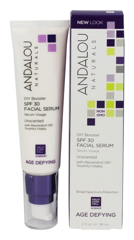 Soro Facial Reforçador de Idade que Desafia a Bricolagem 30 SPF - 2 fl. oz. Andalou Naturals