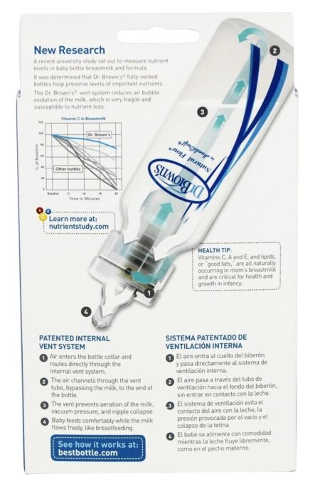 Garrafas de Fluxo Preemie Padrão de Vazão Natural 0m + 2 Pacote - 2 oz. Dr. Brown's - Image 3